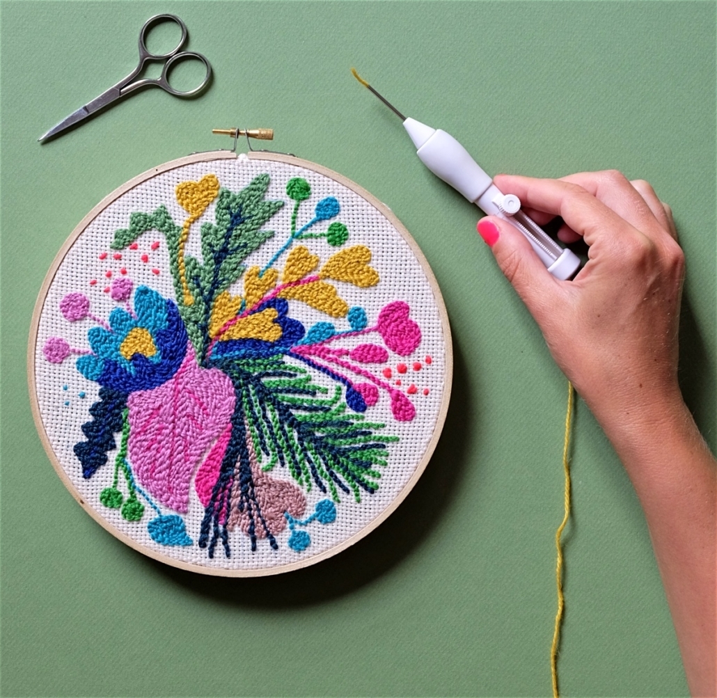 Ateliers punch needle, tapisserie, point noué, tufting, tissage