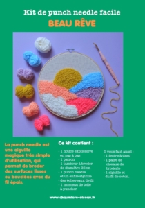 kit facile punch needle débutant loisir créatif d'aiguilles à poinçonner motif beau rêve