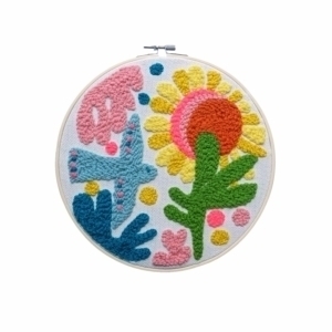 kit facile punch needle débutant loisir créatif d'aiguilles à poinçonner motif eden