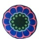 coussin fleur bleu et rose format rond par chaumiere oiseau studio