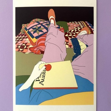 Illustration La chambre – dessin numérique imprimé, ambiance cosy et colorée – Chaumière Oiseau Studio
