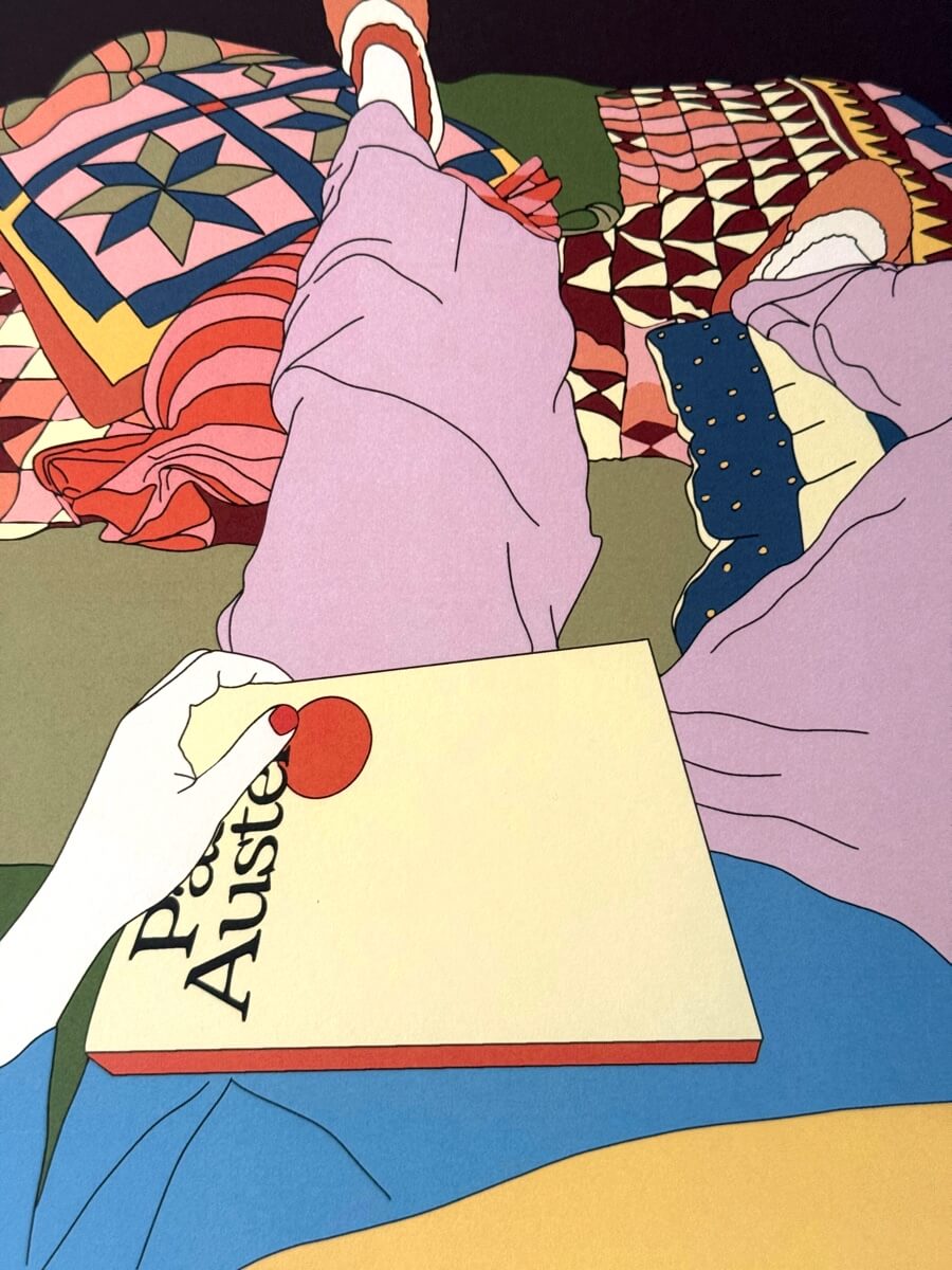 Détail de l’illustration La chambre – texture et motifs des textiles
