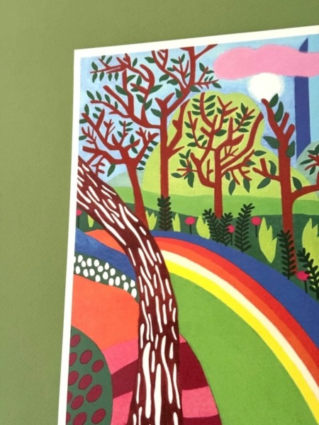 Illustration Ode to Hockney par Agnès Pironon – tirage A4 sur papier Fine Art - joie et couleur