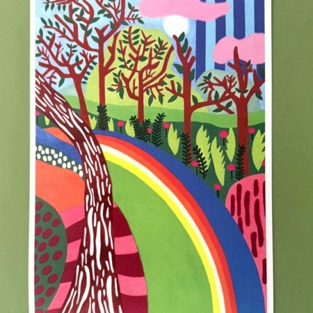Illustration Ode to Hockney par Agnès Pironon – tirage A4 sur papier Fine Art