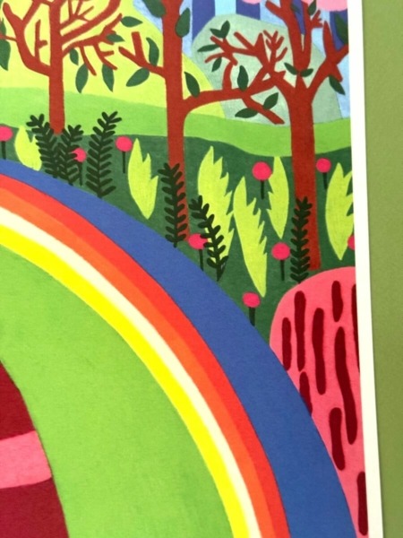 Illustration Ode to Hockney par Agnès Pironon – detail chemin arc-en-ciel