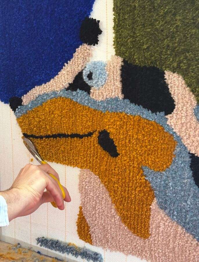 ateliers et stages de tufting pour venir réaliser son propre tapis personnalisé par chaumière oiseau studio, paris